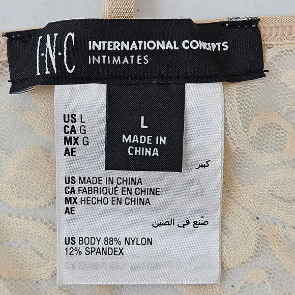 I.N.C. International Concepts Womens Lace Bralette Almond Latte Large Adjustable - Picture 7 of 12